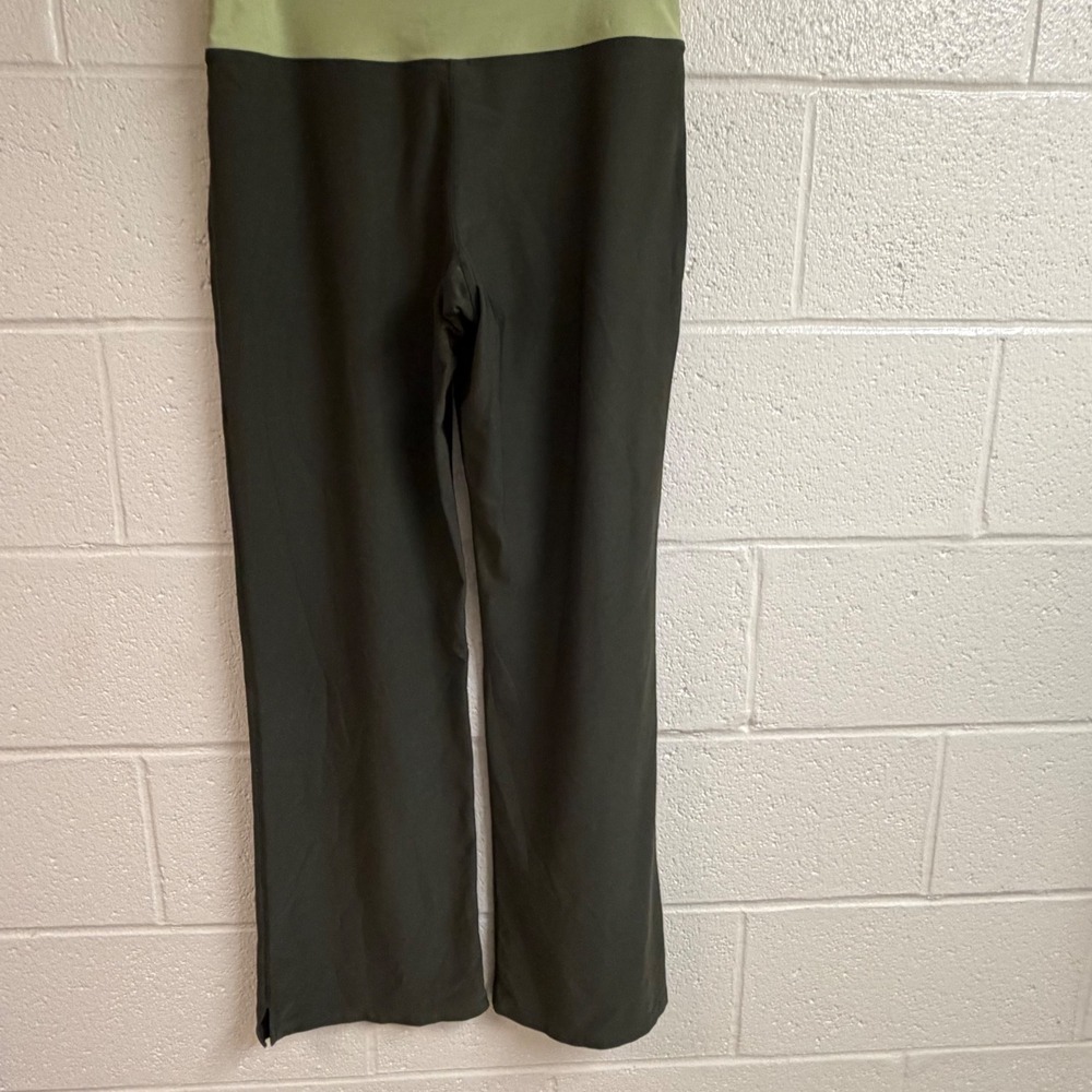 Nike Womens Vintage Wide Leg leggings Athletic Pants XL Green Stretch Yoga Y2K